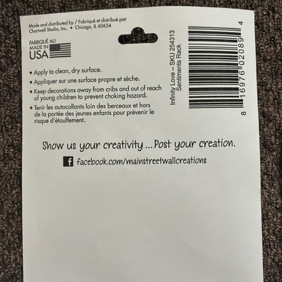 Main Street Wall Creations LOVE Infinity Wall Del Removable Vinyl  Sticker USA - Picture 10 of 11